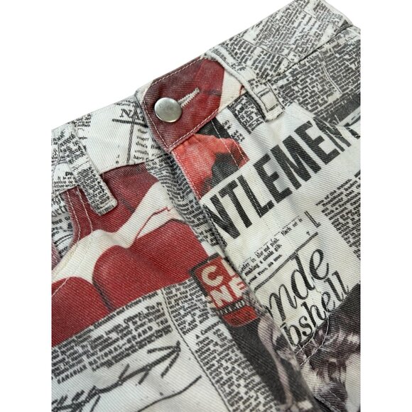 Forever 21 X Marilyn Monroe Newspaper Print Cropped Jeans - Picture 4 of 9